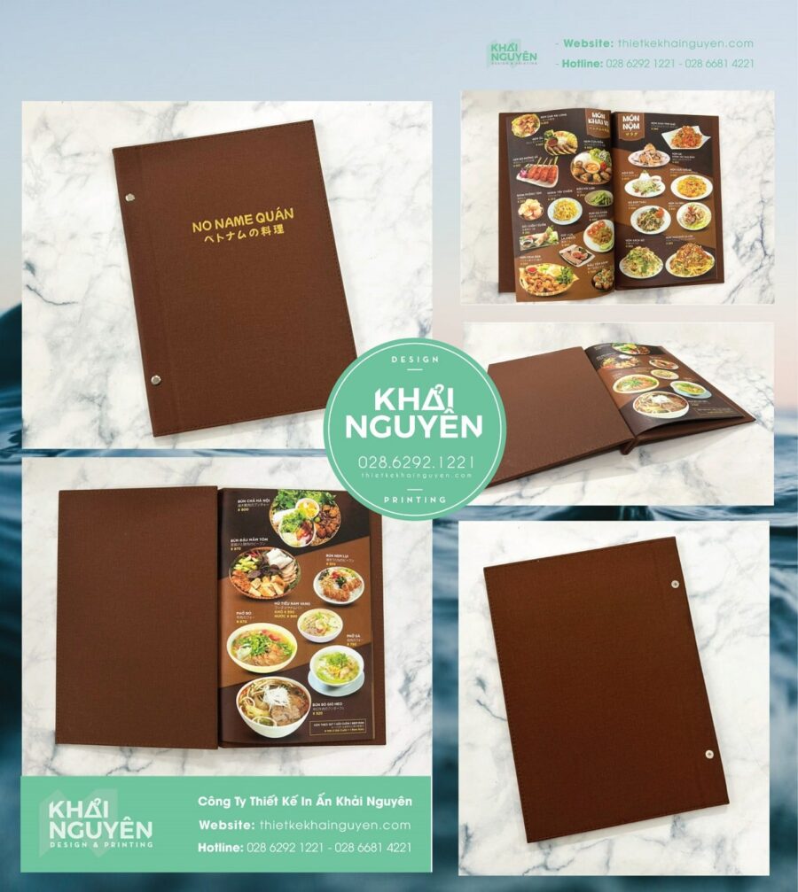In menu da vân vải đặc biệt cho nhà hàng