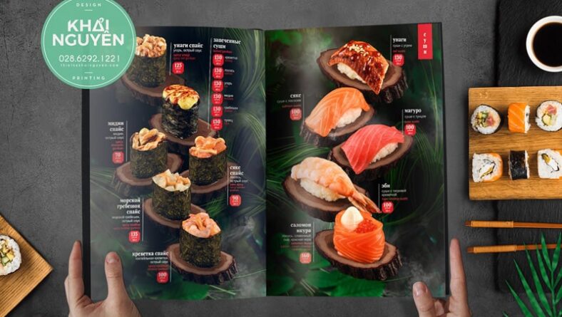Mẫu thiết kế menu Sushi cao cấp