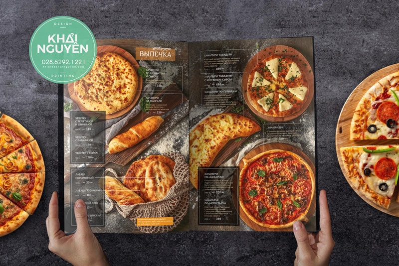 Trên menu pizza cần được sắp xếp hợp lý
