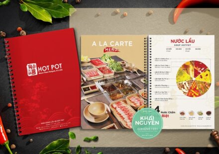 Menu lẩu Hotpot bằng nhựa chống nước