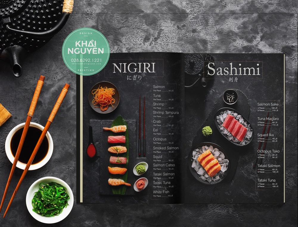 Ấn tượng kiểu thiết kế menu Sushi mới lạ