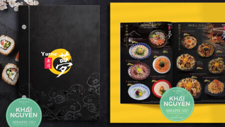 Mẫu thiết kế menu nhà hàng Yume Sushi chuyên ẩm thực Nhật Bản