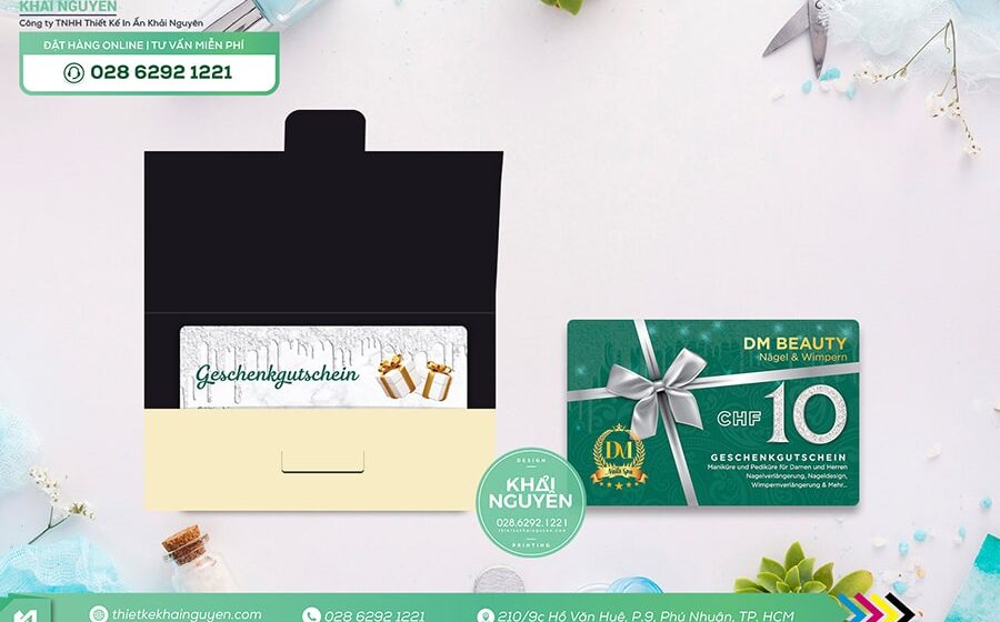 Thẻ VIP trong bộ nhận diện DM beauty