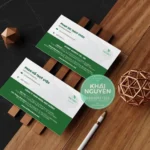 Mẫu menu Spa Nails Màu Nâu mộc mạc mà sang trọng Card visit song ngữ