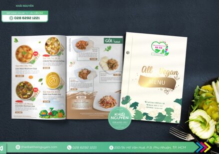 Thiết kế menu chay nhà hàng Bà Xã