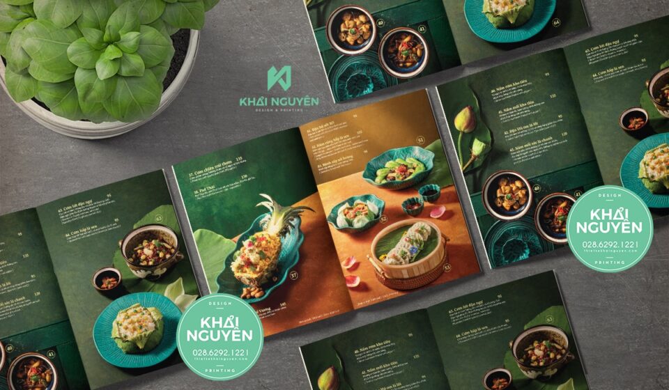 Thiết kế menu chay nhà hàng Thái Bua Khau