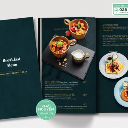 In Menu nhà hàng Âu Breakfast Menu