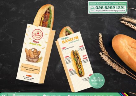 Mẫu thiết kế in ấn túi bánh mì size lớn