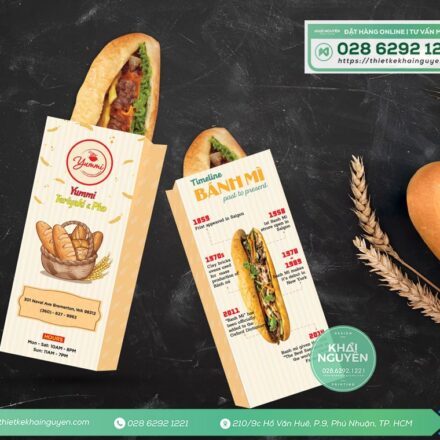 Mẫu thiết kế in ấn túi bánh mì size lớn