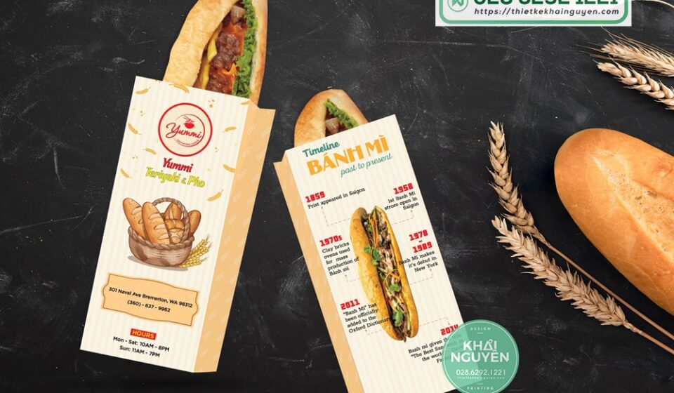 Mẫu thiết kế in ấn túi bánh mì size lớn