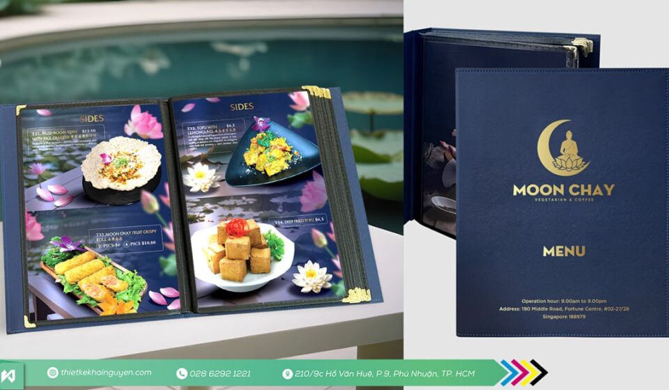 Menu Moon Chay Menu da viền kiếng