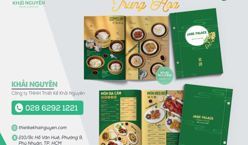 Menu nhà hàng Trung Hoa Jade Palace
