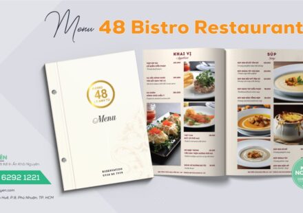 Thiết kế in ấn menu nhà hàng 48 Bistro