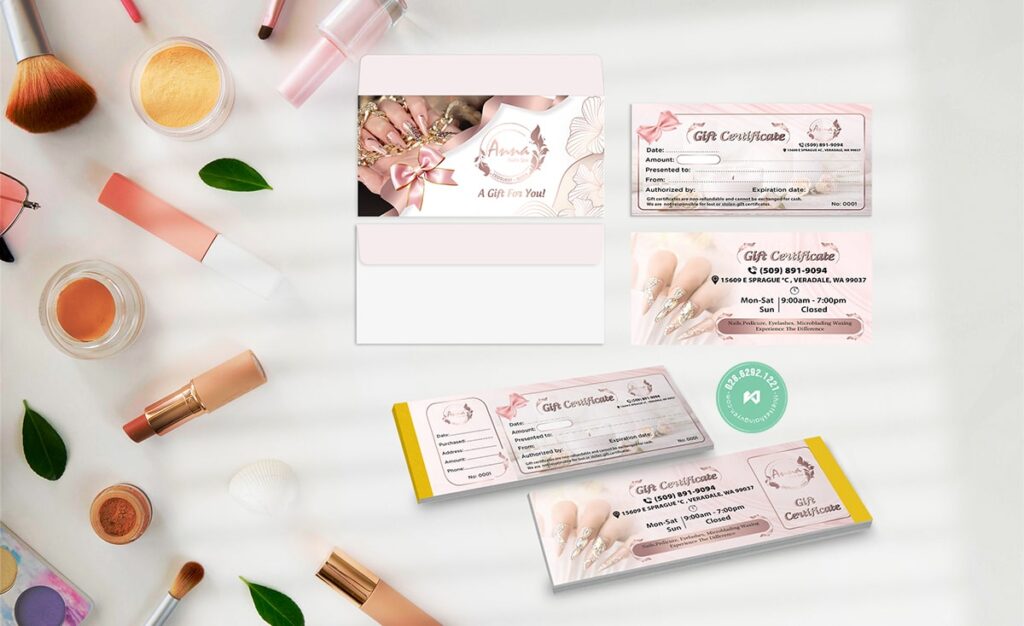 Thiết kế in ấn voucher cho spa nails