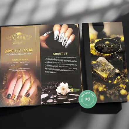 Mẫu thiết kế in ấn menu nails spa chuyên nghiệp