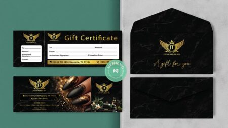 BST mẫu voucher nails spa kèm bao thư tinh tế 2025