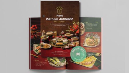 Mẫu thiết kế menu Vietnam Authentic Restaurant