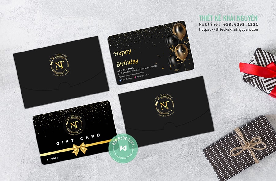 In Thẻ Nhựa Nails Spa – Gift Card Có Bao Thư