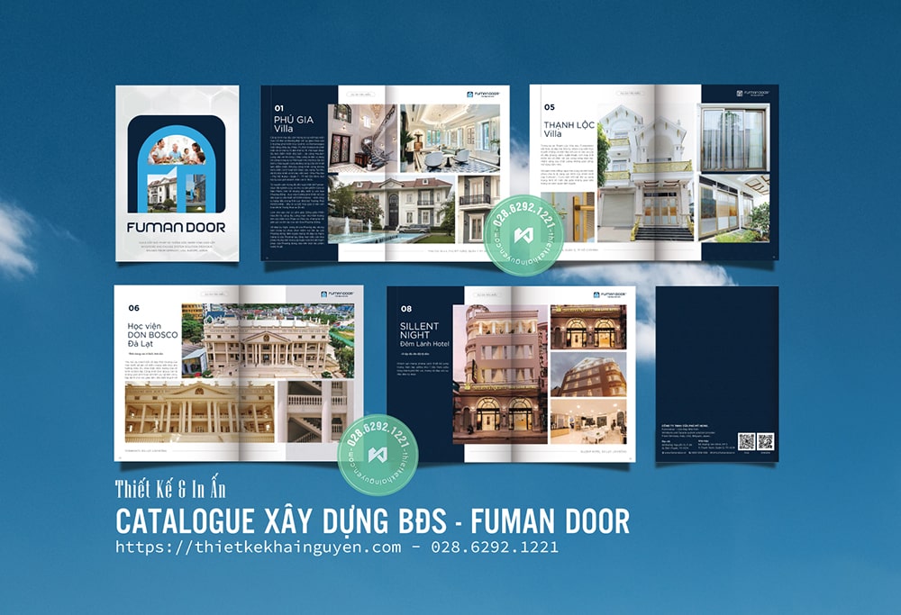 Màu sắc thiết kế catalogue xây dựng, bất động sản, cửa