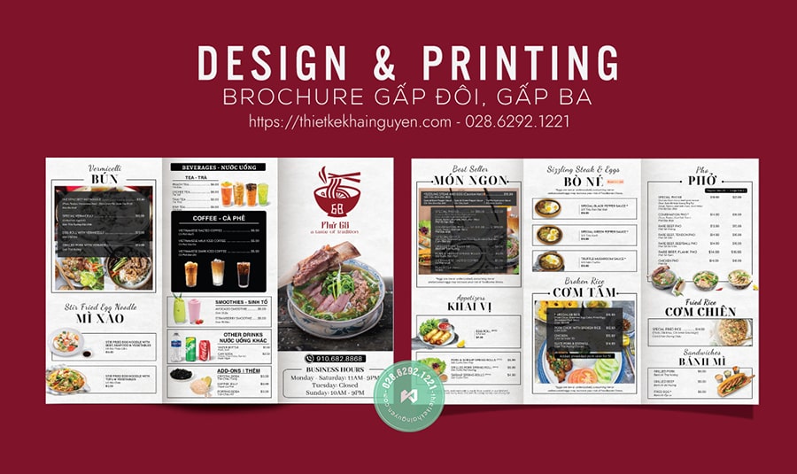 Mẫu tờ rơi, flyer phở 68