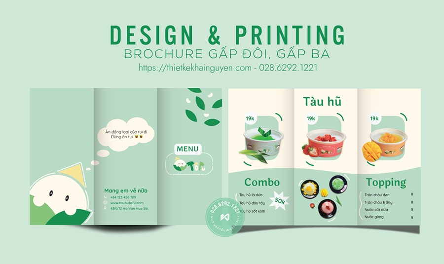 Thiết kế tờ rơi menu tàu hủ