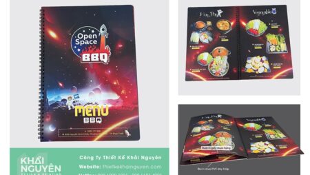 Bộ 3 Cuốn Menu Nhựa – Open Space BBQ