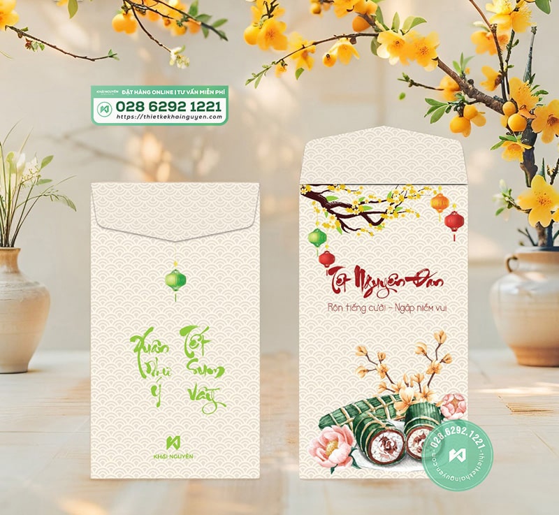 Thiết kế bao lì xì phong cách Tết Việt