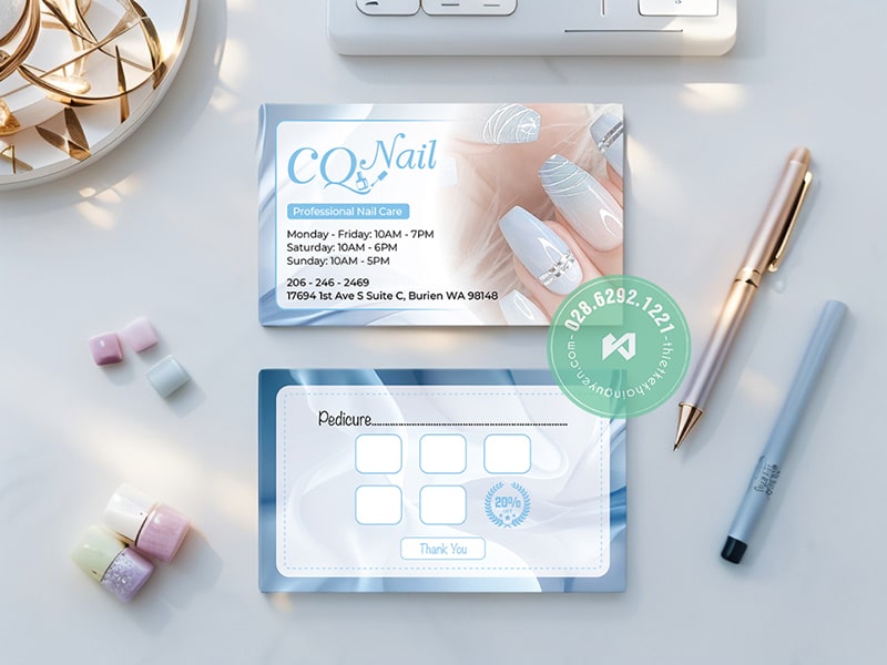 Mẫu card nails 2 trong 1 - kết hợp với thẻ tích điểm