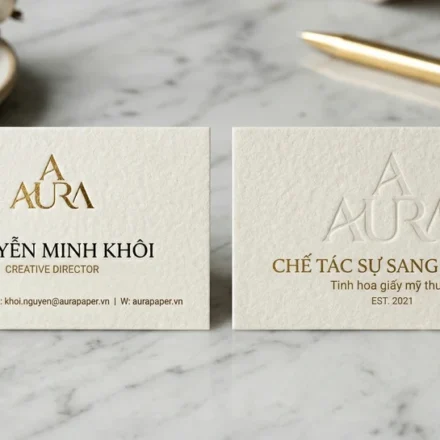 In card visit giấy mỹ thuật ép kim