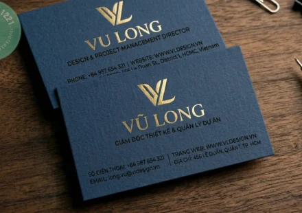 In ấn card visit giấy mỹ thuật màu xanh đẹp