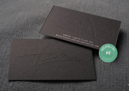 In card visit dập nổi kết hợp ép kim tại TPHCM