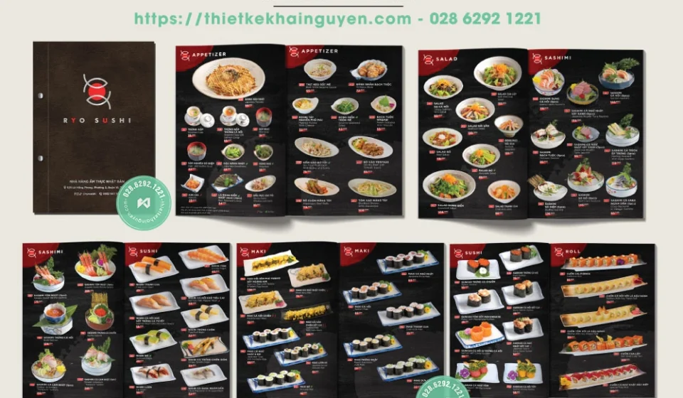 Bố cục thiết kế menu nhà hàng Nhật Bản chuyên nghiệp