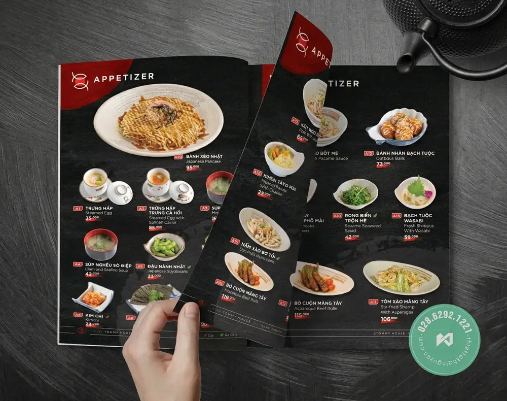 Thiết Kế Menu Nhà Hàng Nhật Bản – Ryo Sushi (TP.HCM)