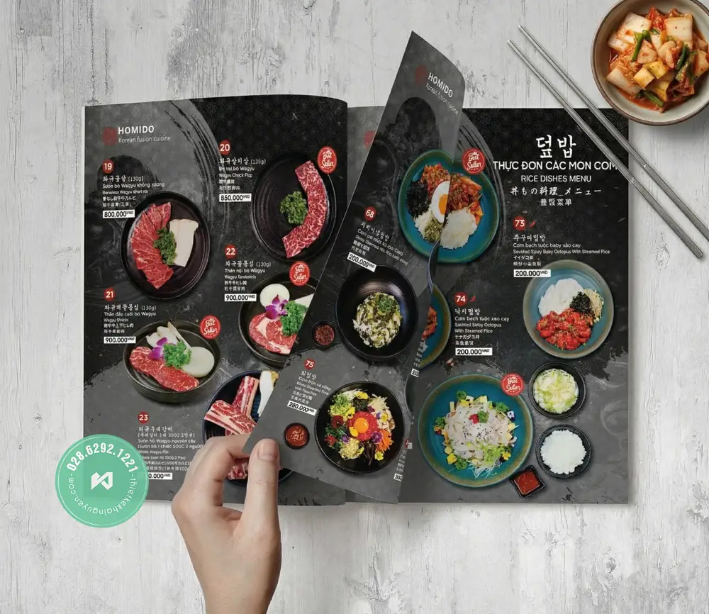 Menu Nhà Hàng Hàn Quốc Homido Tại TPHCM | Khải Nguyên 8 In Menu Nhà Hàng Hàn Quốc TPHCM – BBQ, Lẩu, Mì Cay Đúng Chất