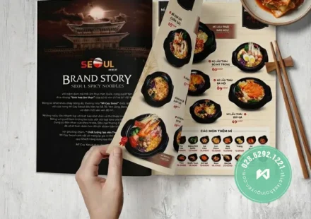 Menu nhà hàng Hàn - menu mì cay Seoul