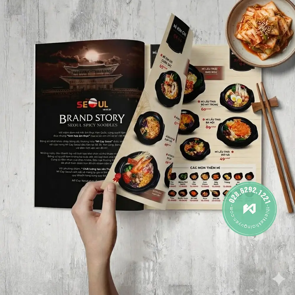 Menu Nhà Hàng Hàn Quốc Homido Tại TPHCM | Khải Nguyên 9 Menu nhà hàng Hàn - menu mì cay Seoul