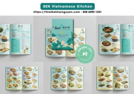 Menu Phở trong nhà hàng Sen Vietnamese Kitchen