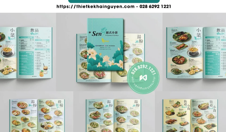 Menu Phở trong nhà hàng Sen Vietnamese Kitchen