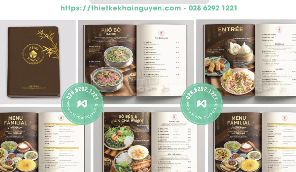 Menu Nhà Hàng Phở tại Pháp
