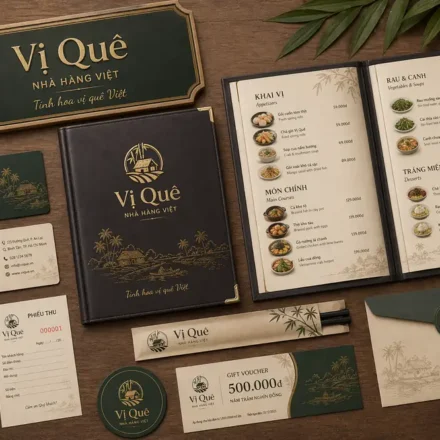 Thiết kế in bộ nhận diện thương hiệu nhà hàng tại TPHCM