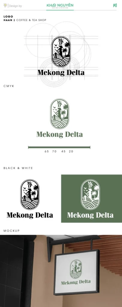 Thiết kế logo coffee tea Mekong Delta