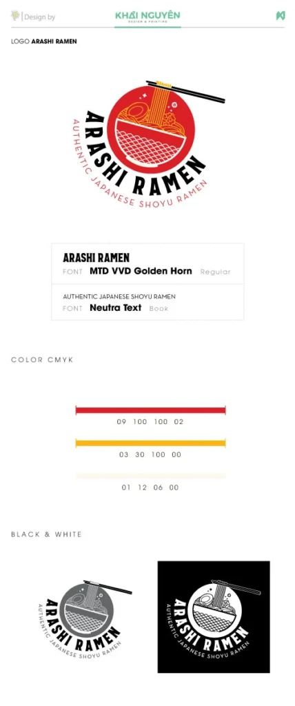 Mẫu thiết kế logo nhà hàng Nhật ARASHI RAMEN