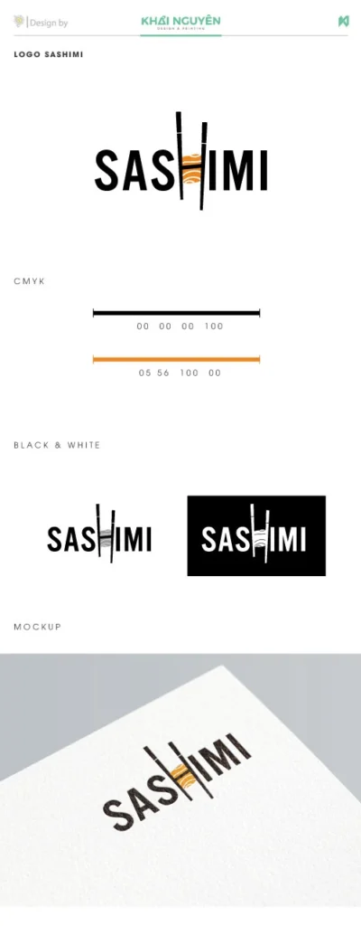 Thiết kế logo nhà hàng Nhật Sashimi Restaurant