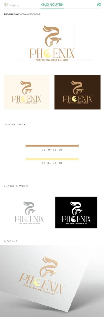 Mẫu thiết kế logo nhà hàng Phở PHOENIX