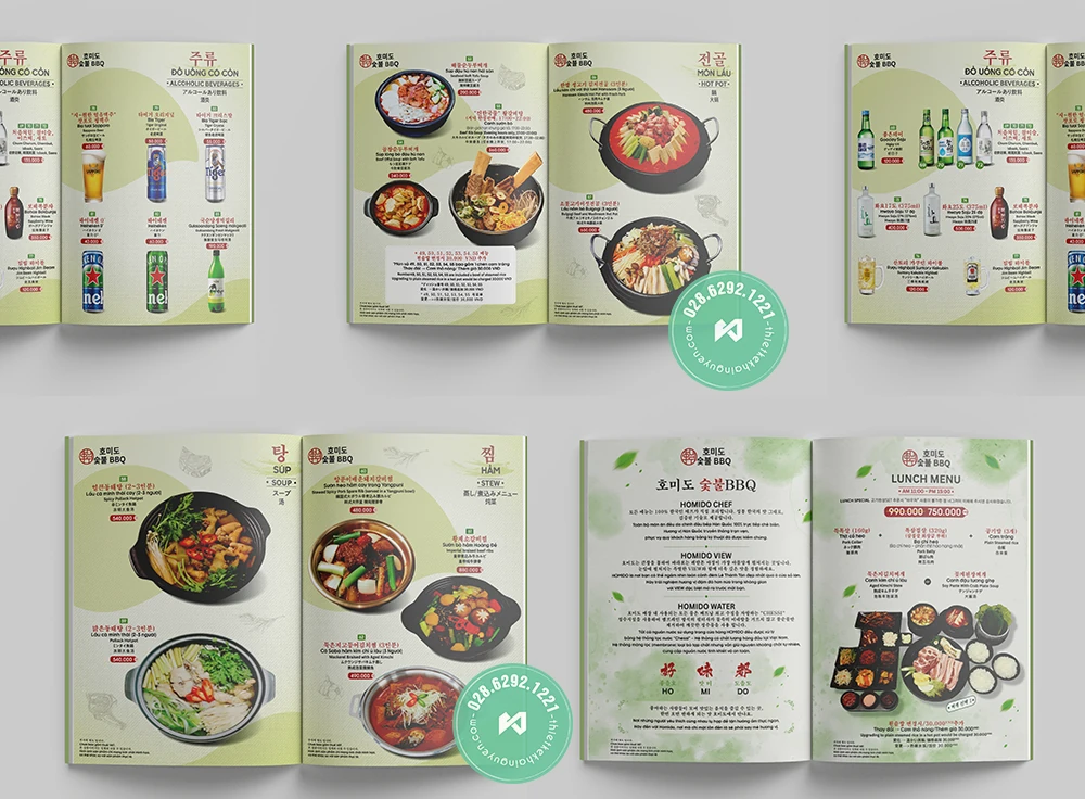 In Menu Nhà Hàng Hàn Quốc TPHCM | Giá Tốt – Thiết Kế Chuẩn Korean 2 Phong cách thiết kế menu nhà hàng Hàn Quốc