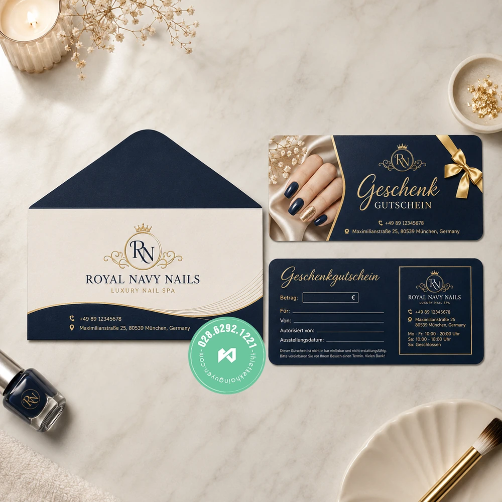 Gutscheine für Nagelstudio drucken – Günstig aus Vietnam bestellen 13 In ấn voucher cho tiệm nails tại Đức