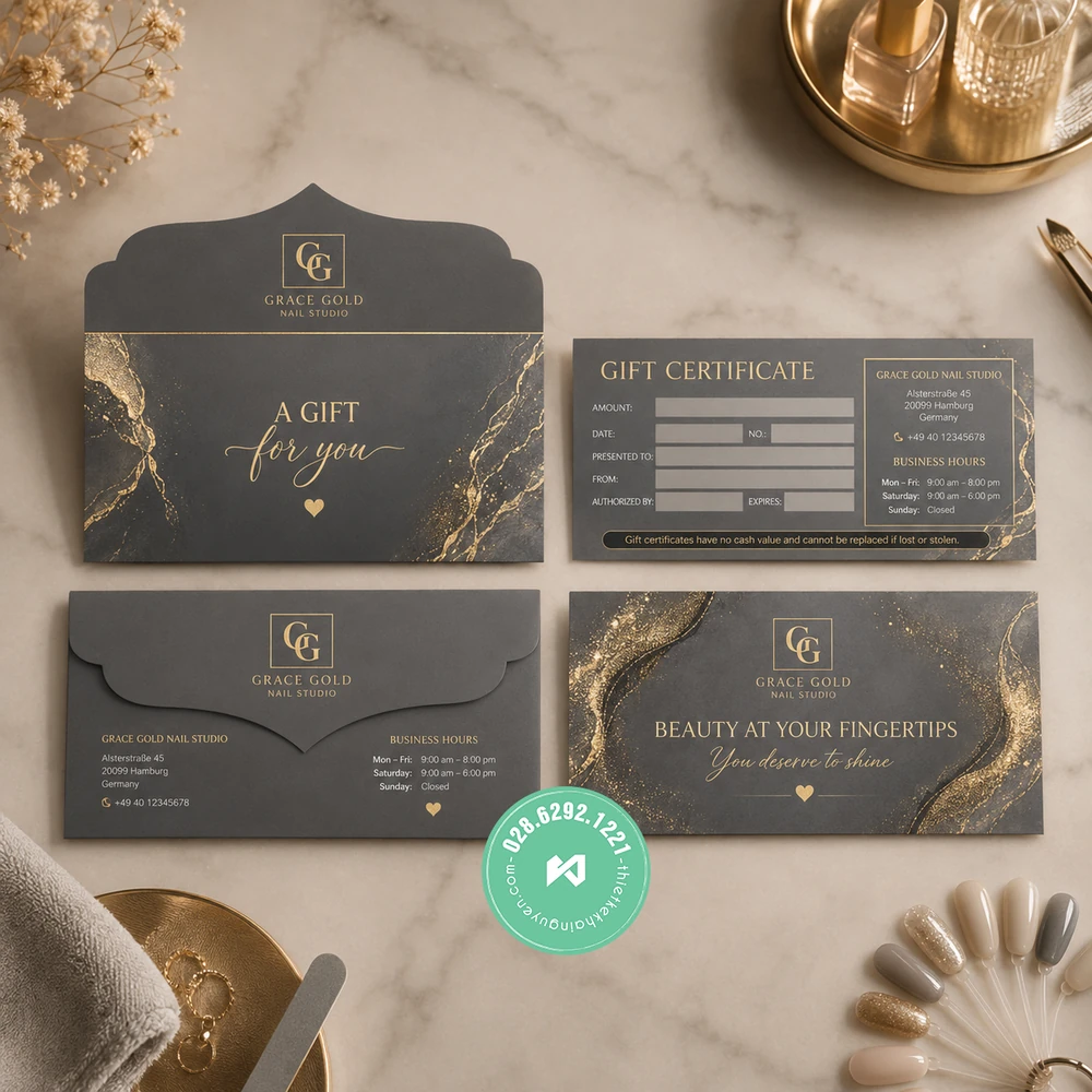 Gutscheine für Nagelstudio drucken – Günstig aus Vietnam bestellen 2 Perfekt für High-End-Salons - Gift Certificate Nails