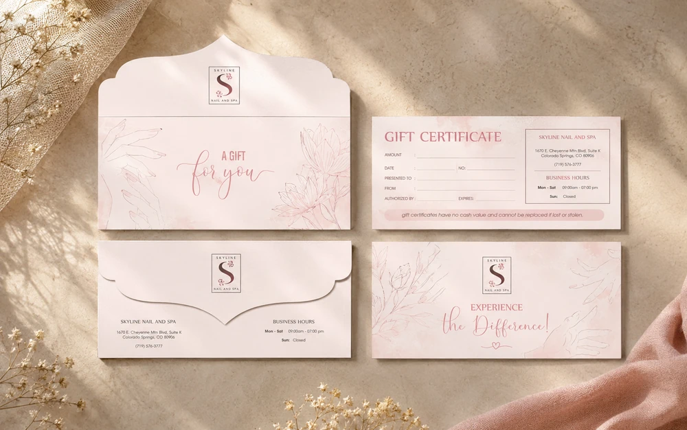 In Gift Voucher Spa TPHCM - Sang Trọng, Thiết Kế Riêng 2026 7 In gift certificate nails and spa có bao thư chuyên nghiệp