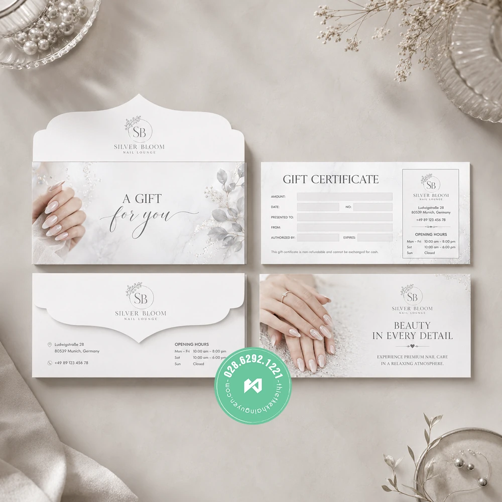 Gutscheine für Nagelstudio drucken – Günstig aus Vietnam bestellen 12 Phong cách thiết kế & in gift nails đẹp - đơn giản