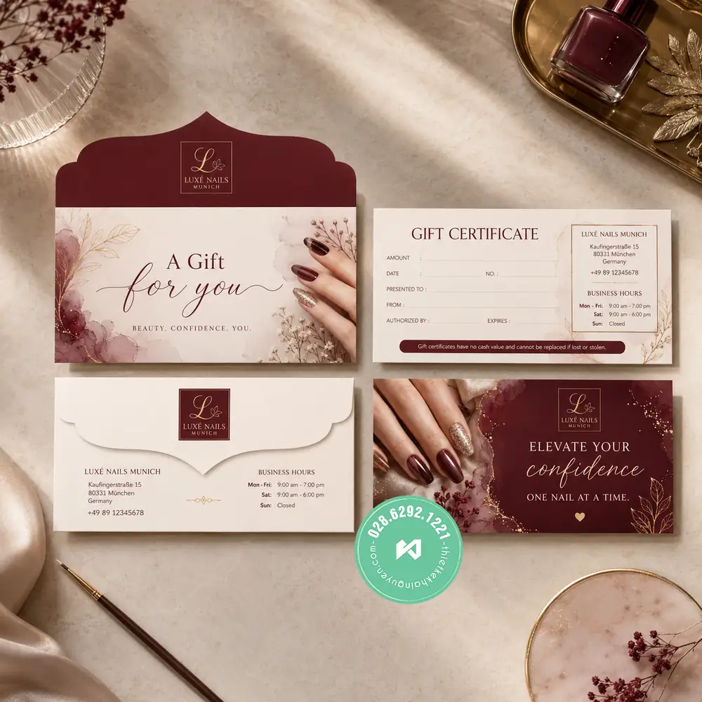 Gutscheine für Nagelstudio drucken – Günstig aus Vietnam bestellen 3 Certificate Nails - Ein absoluter Bestseller für die Winter- und Weihnachtszeit